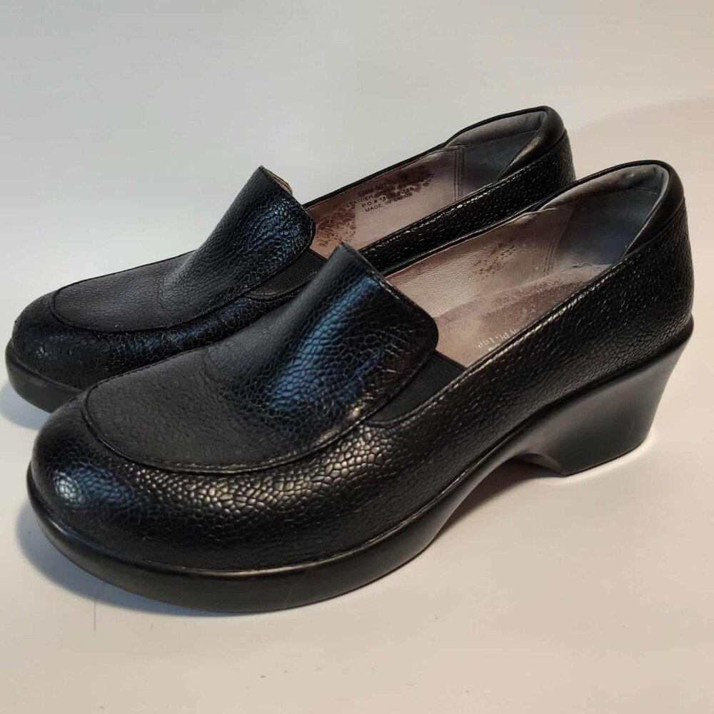 Alegria 'Emma' Black leather loafers Size 8, Euro 38